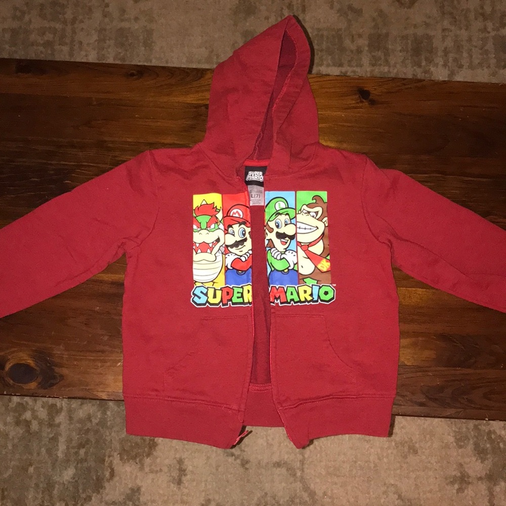 Super Mario Boys Zip up Sweatshirt size 7